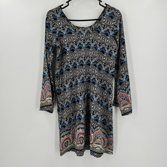 Derek Heart Women’s Fun Print Pullover Dress with Wide Sleeves Size Small - Picture 2 of 10